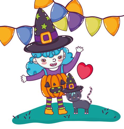 Halloween cute cartoons vector