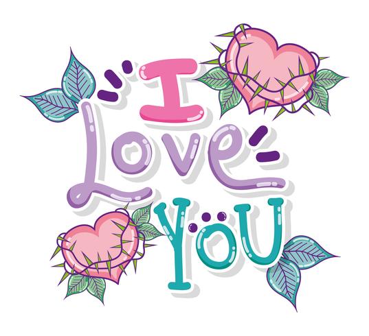 I love you card vector