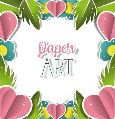 Paper art landscape vector