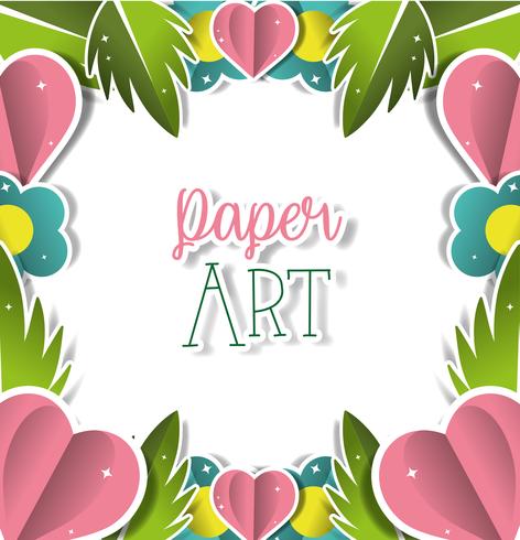 Paisaje de papel arte vector