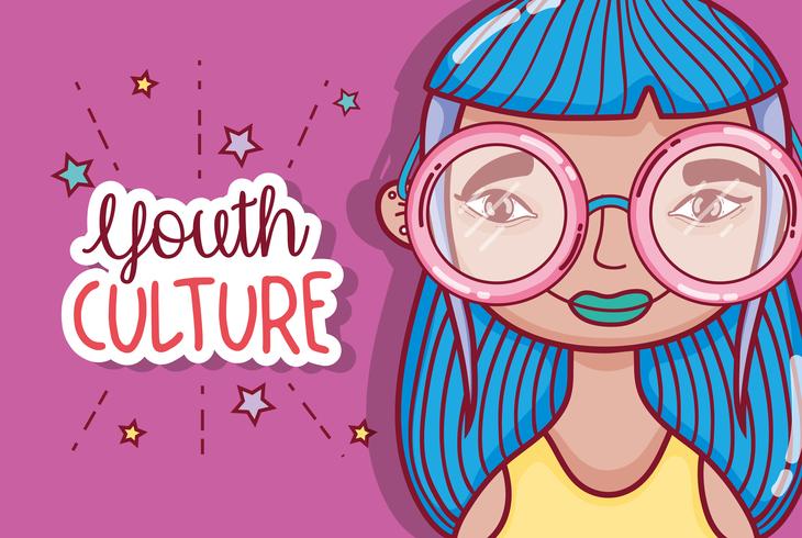 Youth culture millenial woman cartoon