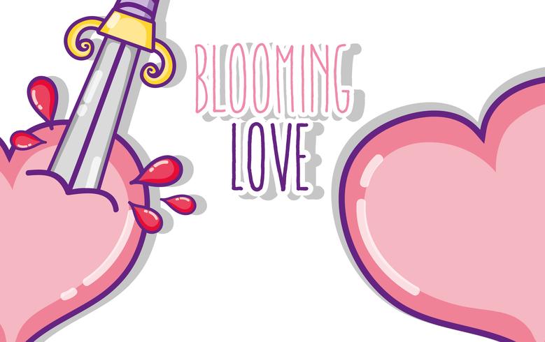 Blooming love cartoons vector