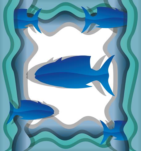 Papel arte submarino vector