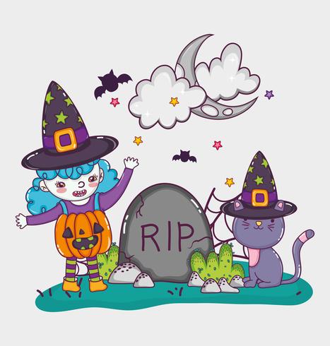Halloween cute cartoons vector
