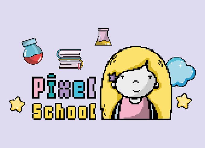 Pixel School Art vector