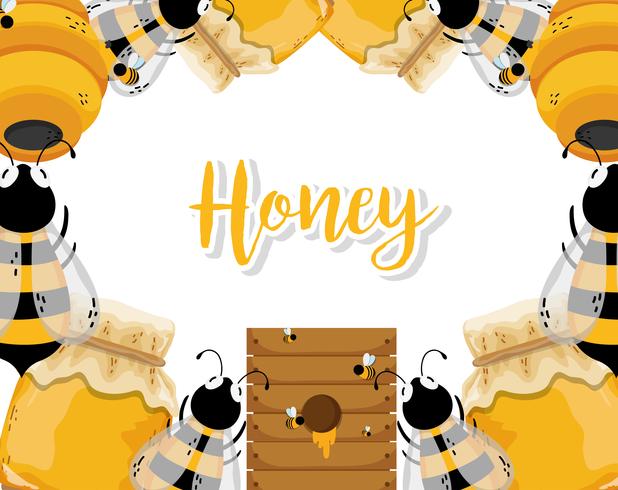 Miel fresca de granja vector