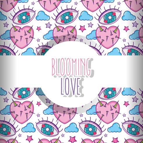 Love and hearts pattern background vector