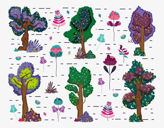 Set of trees vector