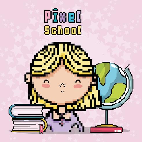 Pixel school art vector