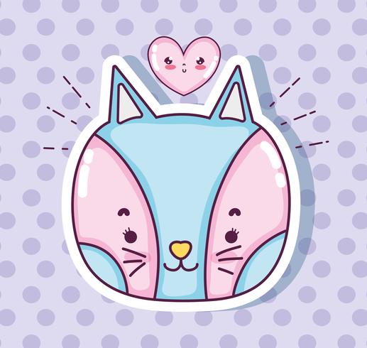 Cute cat cartoon vector