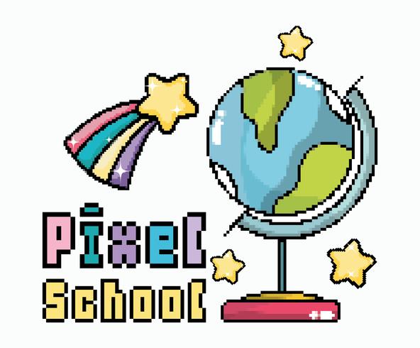 Pixel school art vector