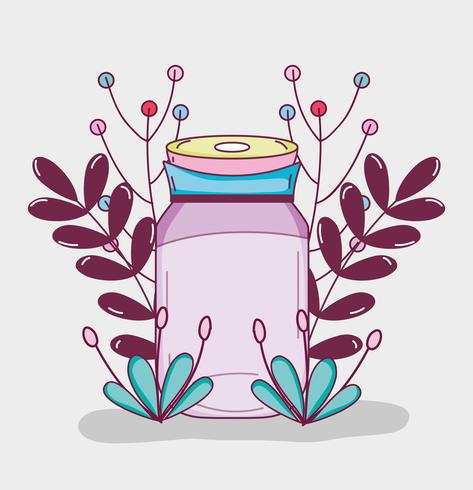 Mason jar with flowers vector