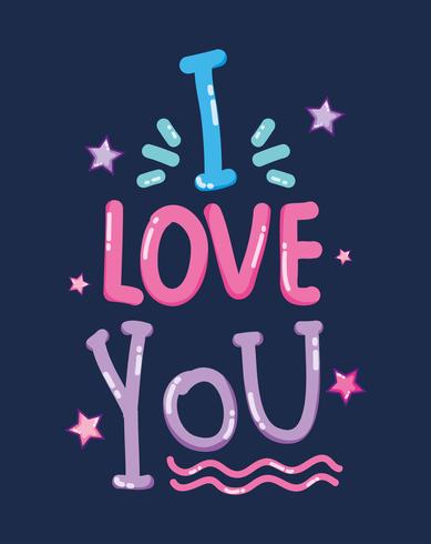 I love you card vector