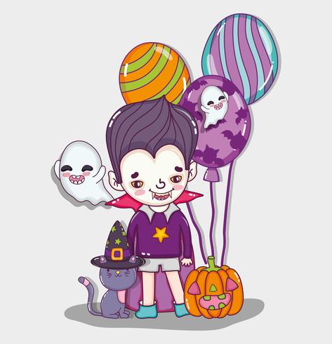 Dibujos animados lindos de Halloween vector