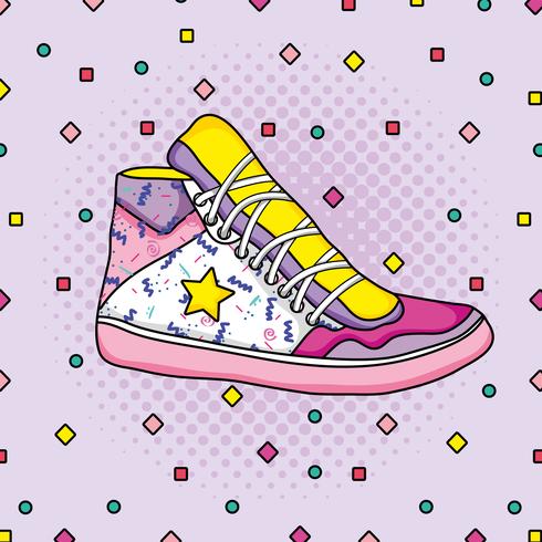 Pop art 1990s cartoons vector
