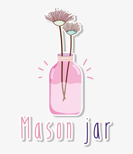 Mason jar with flowers