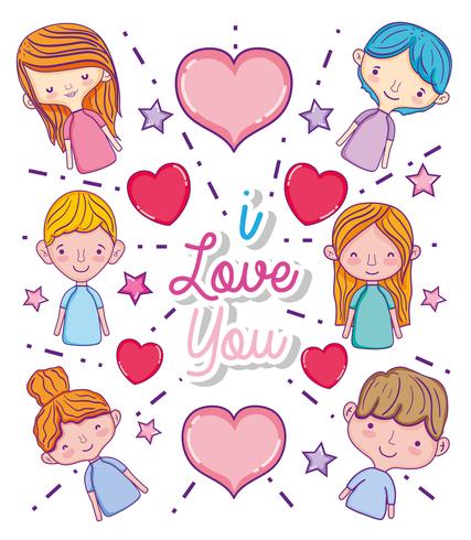 I love you card vector