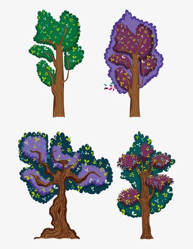 Set of trees vector