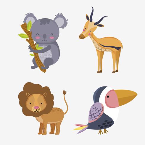 Conjunto de animales salvajes vector