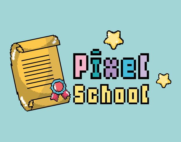 Pixel school art vector