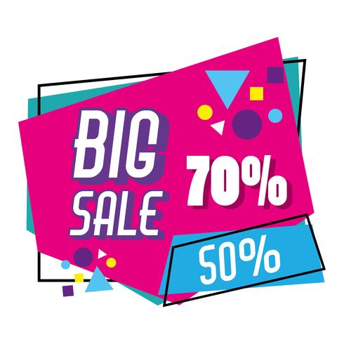 Big sale poster memphis tyle vector