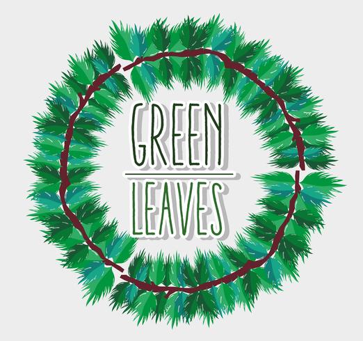 Green leaves frame vector