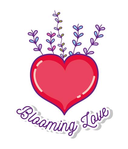 Blooming love cartoons vector