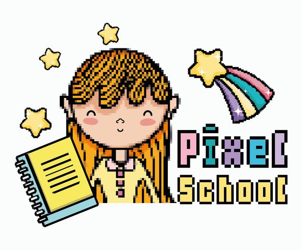 Pixel School Art vector