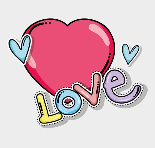 Love cute card vector