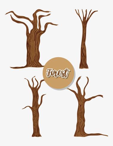 Set of trees vector