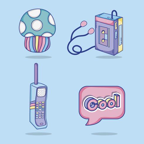 Set of pop art cartoons vector