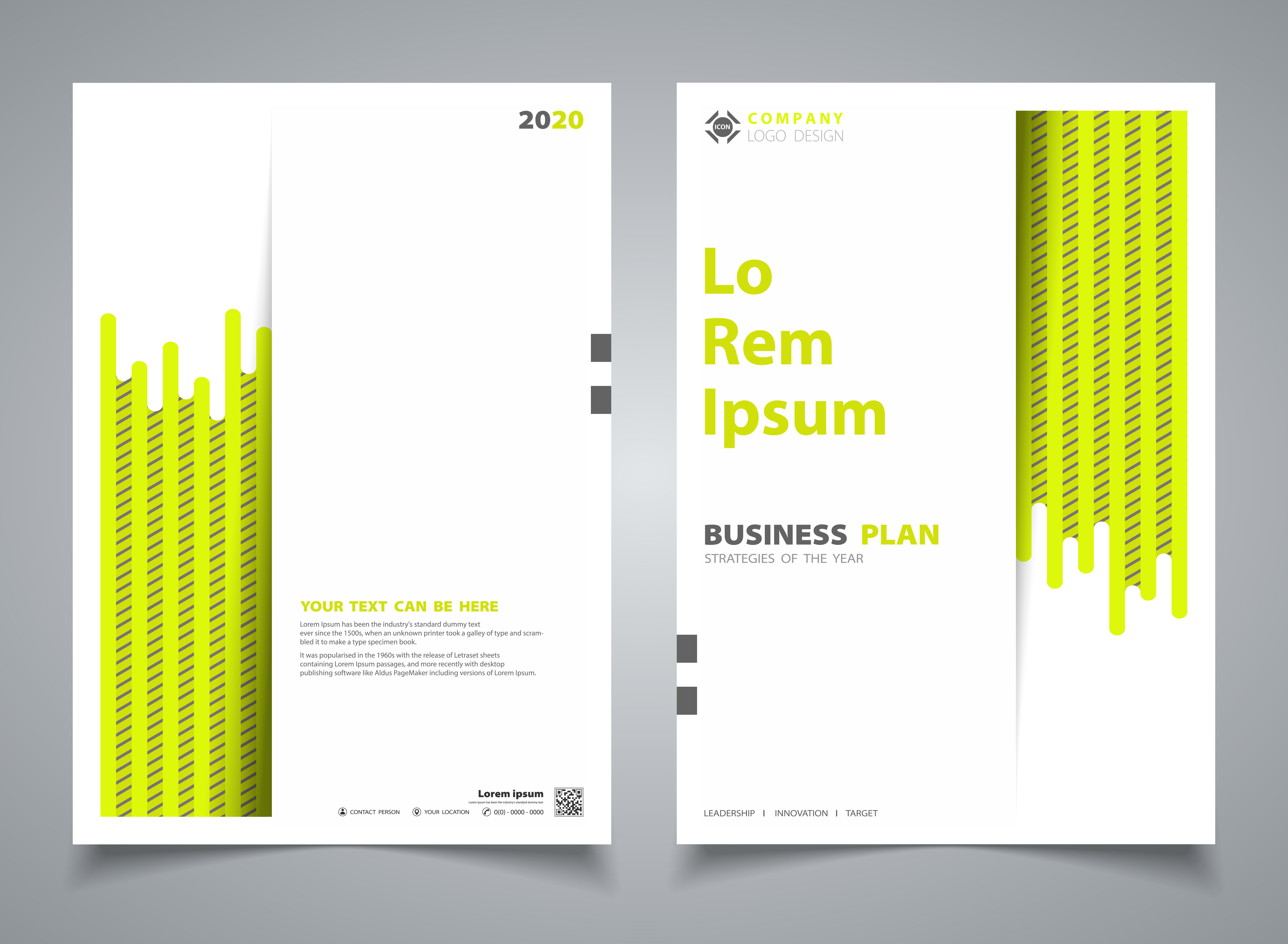 Abstract brochure green color new stripe line design template