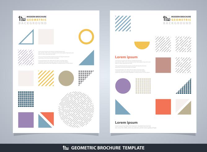 Folleto geométrico colorido abstracto. Diseño moderno de patrón de elementos geométricos. vector