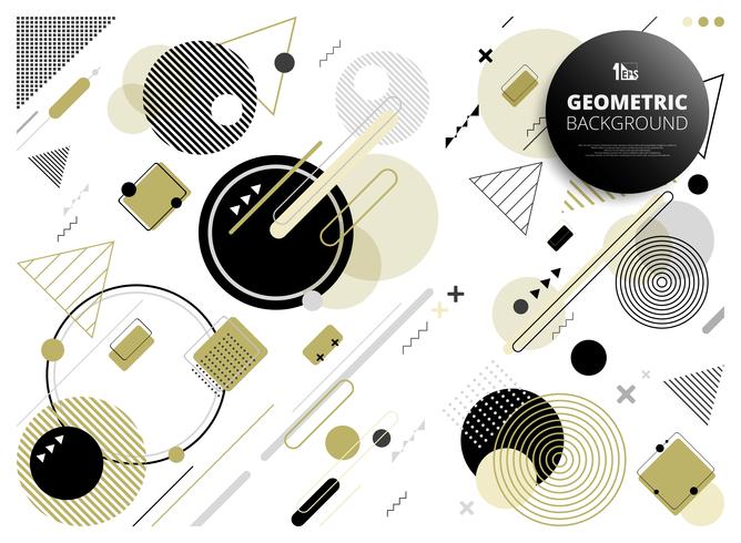 Abstract geometric party of golden black grey colors pattern background.  vector