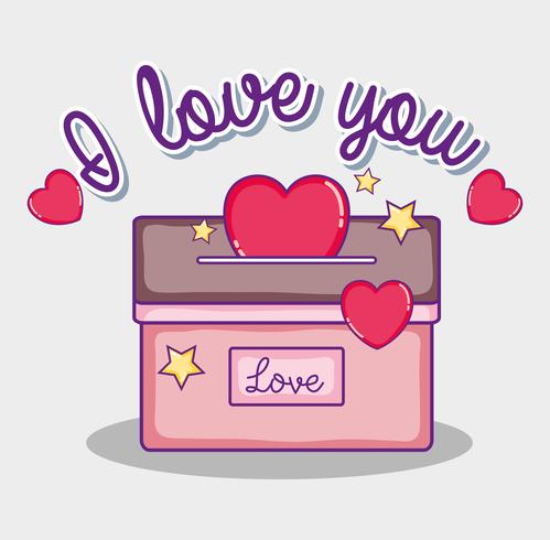 I love you card vector