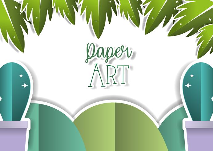 Paper art landscape vector