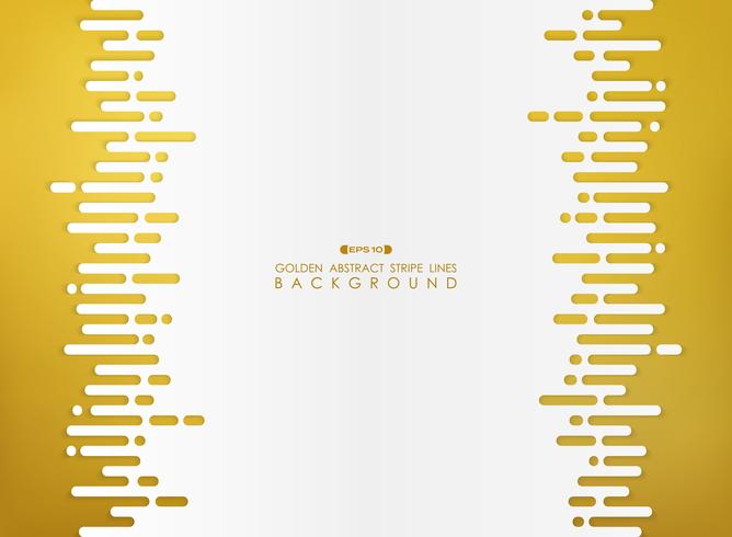 Golden abstraction of stripe line with white space background.  vector