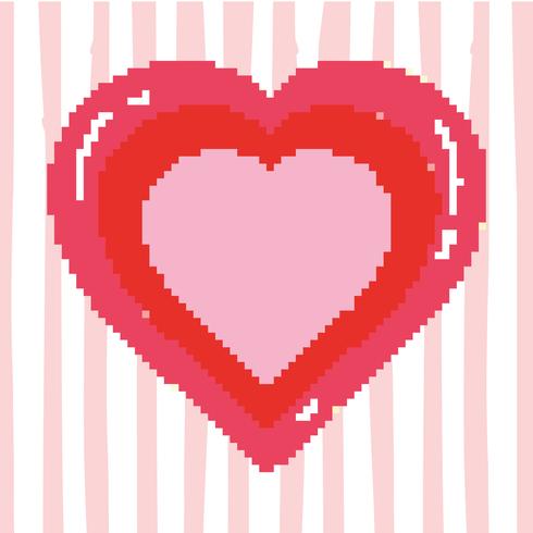 Pixelated heart videgame vector