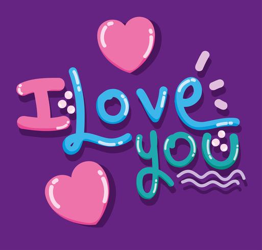 I love you card vector