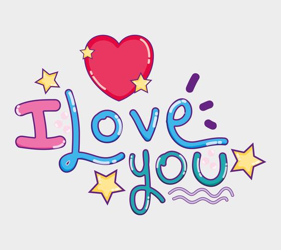 I love you card vector