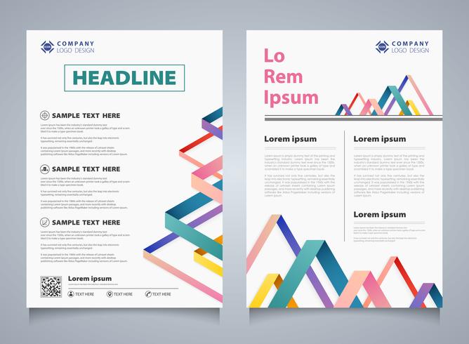 Abstract Colorful Stripe Line Overlap Brochure Corporate Template