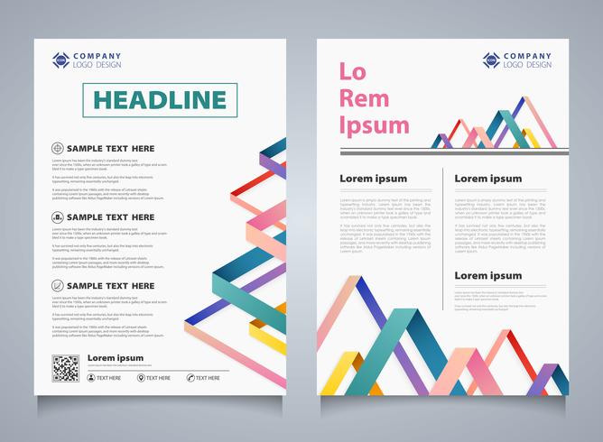 Abstract colorful stripe line overlap brochure corporate template. You can use for modern design of business brochure, book, report, cover, annual. vector