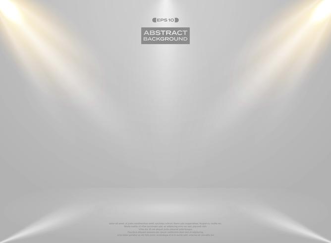 Abstract of lights studio room presentation on gradient white background. vector