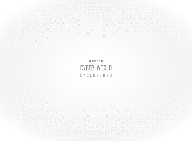 Cyber world of gray digital white background.  vector