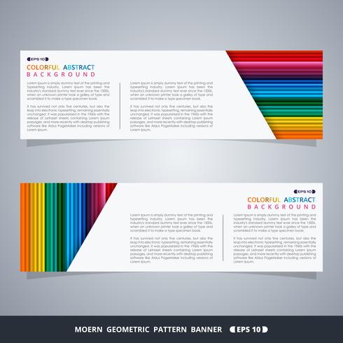 Abstract of colorful stripe lines pattern banner desien with white space of text. vector