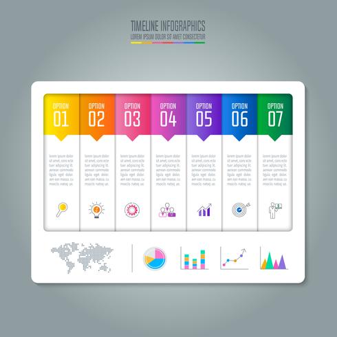 infographic design business concept with 7 options. vector