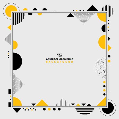 Abstract modern yellow and black geometric shape frame artwork. You can use for idea decorating design, poster, ad, cover, report. vector