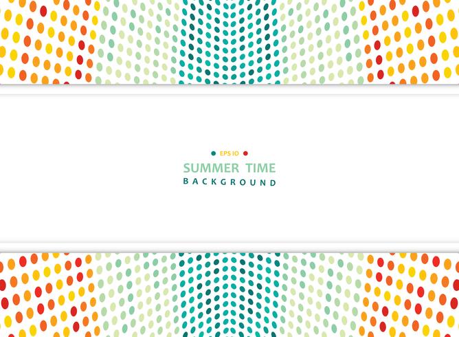 Abstract summer of colorful mesh dots pattern background with wide copy space.  vector