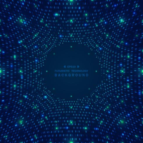 Abstract big data of blue square pattern grid futuristic digital background. vector