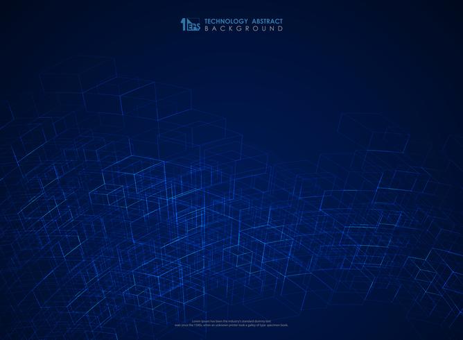 Abstract blue geometric line structure mesh futuristic background. illustration vector eps10 